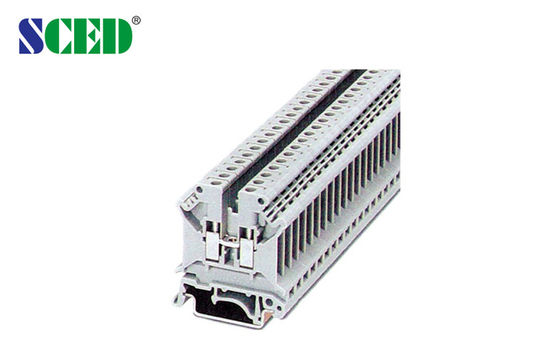 6mm2 Rail Mount Terminal Block 600V 30A AWG 30 - 10 Terminal Width 6.2mm