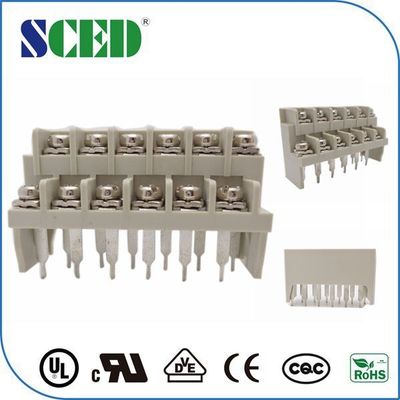 Spacing 7.62mm Barrier Terminal Block Grey Color 3 - 20P Number Of Contact Screw