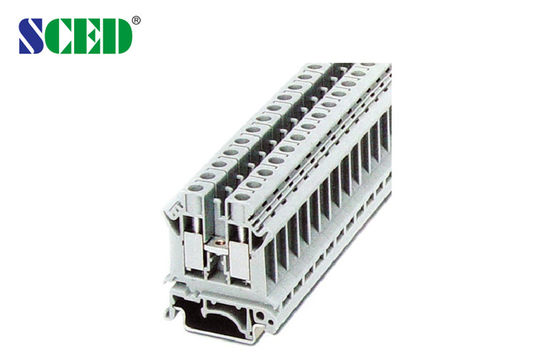 10.2mm Rail-Mounted Terminal Blocks , AWG 24 - 6 600V 65A Barrier Terminal Block