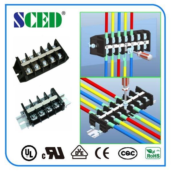 45.00mm High Current Terminal Block Mount Din Rail Screw Terminal