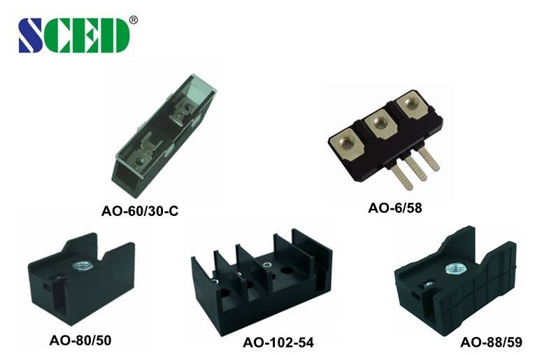 150V 30A Terminal Block Accessories PA66 M6 Screw Copper Conducton Board