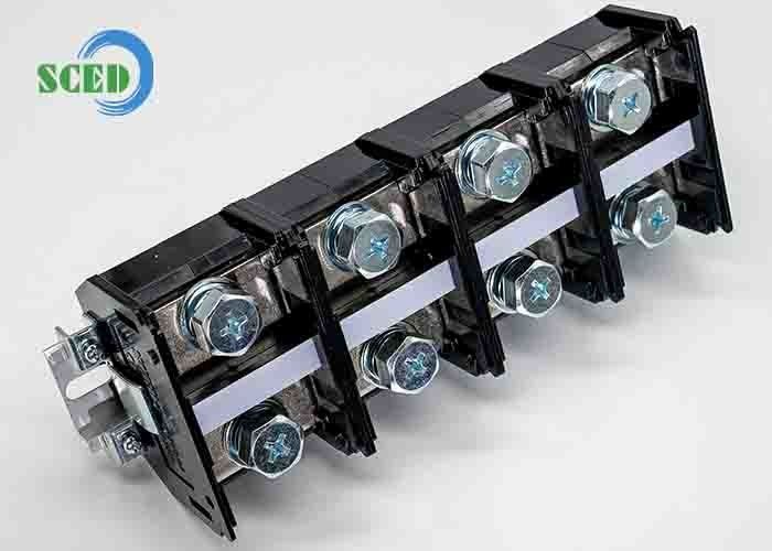 PCB Panel Mount Terminal Block 47.00mm 600V 300A PC Black Screw Terminal Connector