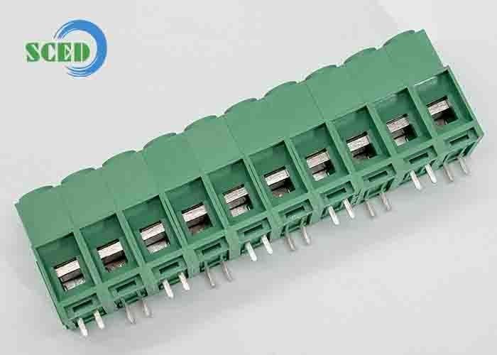 10.16mm 57A PCB Terminal Block Green Brass PA66 Nickel Plated