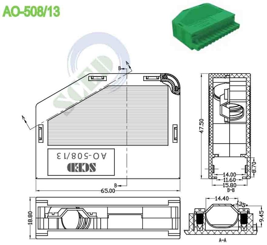 5.08mm Plug In Wire Terminal Block Connectors PA66 UL94 V-0 Wire Collect Box