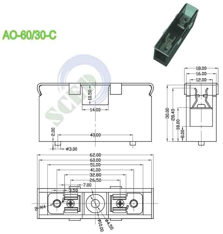 PBT M4 Steel Screw With Cover For Power 690V 5A Din Rail Mounting Accessories