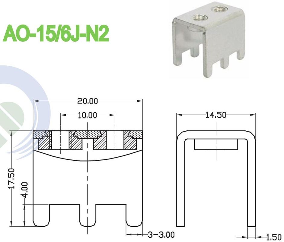 110A Brass Terminal Block Accessories Electrical Components M4 10 Torque PCB Terminal