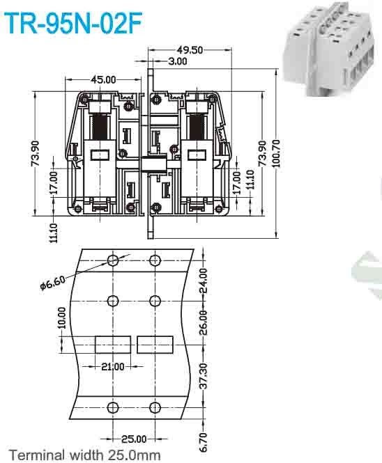 Industrial Grade Panel Mounting Terminal Blocks with Less Than 8mΩ Contact Resistance and M4 Screw