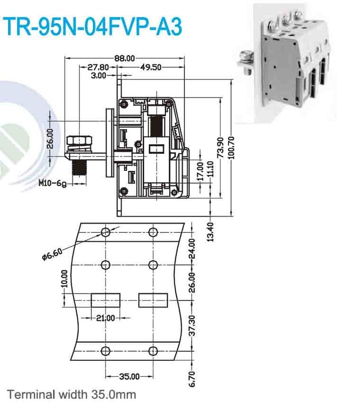 CE Certified Terminal Junction Blocks for 600V Voltage and Safe Connections