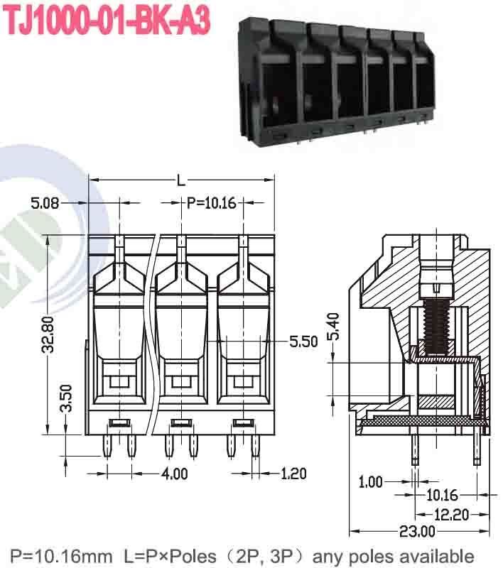 Right Angle Wire Inlet PCB Terminal Block with Tin Plated Finish and 2P-24P Contacts for Secure Electrical Connections