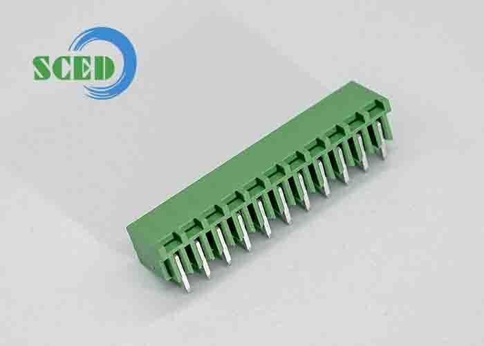 1.4mm PCB Hole Diameter Pluggable Terminal Block with 45 Degree Wire Inlet and 3000V AC/minute Withstanding Voltage