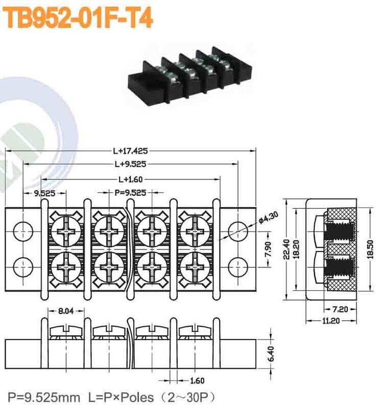 2 to 24 Poles Barrier Terminal Board 600V Voltage Rating Ideal for Electrical Circuit Connections and Power Distribution