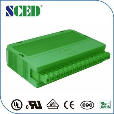 Yeşil 3.81mm Bağlanabilir Din Rail Montaj Aksesuarları 16pin Otomotiv