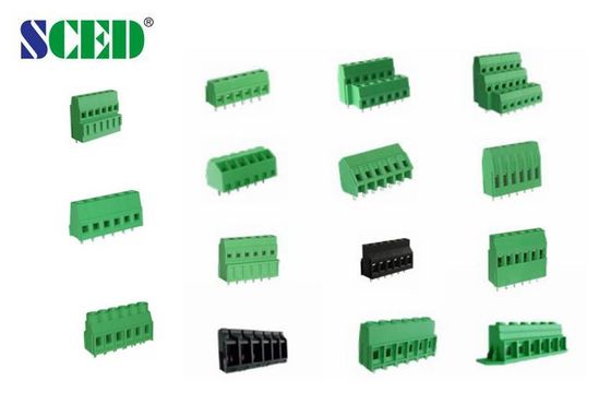 5.0mm Pcb Terminal Blok Bağlantıları 10A Yeşil PA66 Bakır 300V 2-28 Kutup