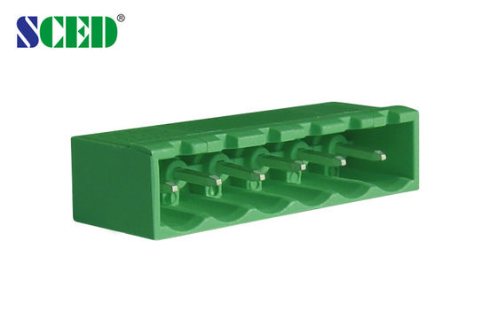 Yeşil PCB Plug In Terminal Block Elektrik 5.08mm Pitch 300 Voltaj 18A