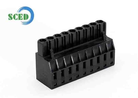Takılabilir Terminal Blok Başlığı Erkek Soketler 300V 15A 2-24P Hatve 5.08mm Siyah Takmalı Terminal Blok