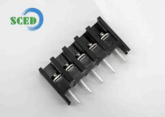 Black Barrier Terminal Block with 10.00mm Pitch 300V 20A PCB ve güç kaynağı için sağ açılı tel girişi