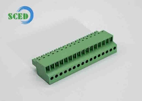 PA66 3000V AC/dakikada Dayanıklı Voltaj ve PCB için -40°C'den +105°C'ye kadar çalışma sıcaklığı olan plastik fişlenebilir terminal bloğu