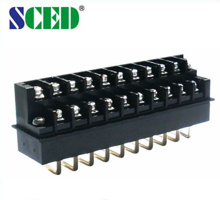 7.62mm UL CE Barrier Strip Terminal Block 300V 15A Siyah M3 Elektrik için vida konektörü