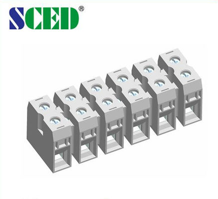Gri 600V 50A Panel Mount Terminal Block Bağlantısı, PA66 Bakır İletişim Kurulu Bağlantısı