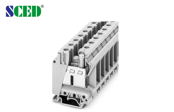 Terminal genişliği 15.2mm 600V 150A AWG 18 - 1 / 0 Din Rail Terminal Blokları