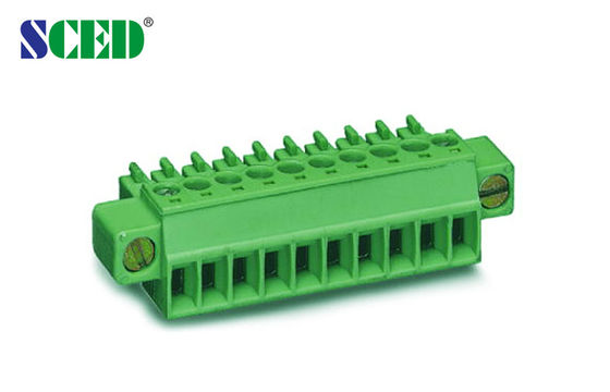 Flanş Kadın Plug In Terminal Block Screw Terminal Block Pitch 3.81mm İletişim için